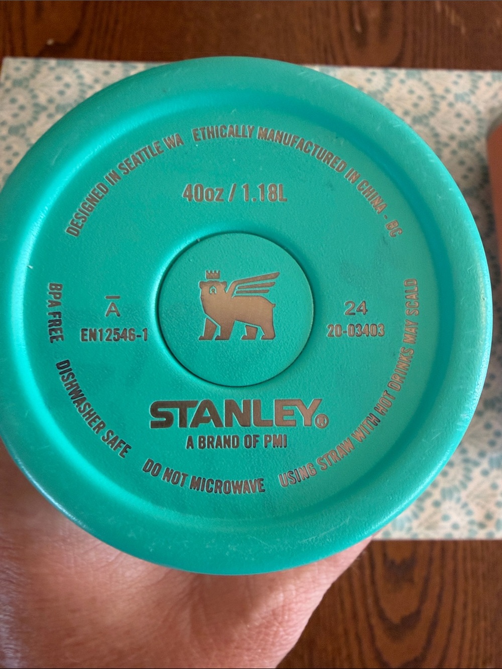 40 oz Stanley Turquoise and 30 oz Coral Insulated Travel Mugs with Handles - Picture 4 of 13